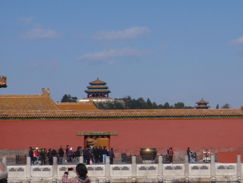 Viewing north into Hall of Union and the Imperial Garden.